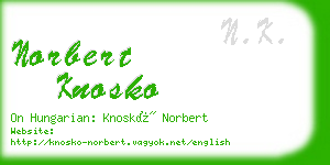 norbert knosko business card